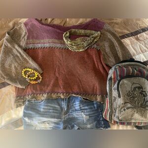 Hippie off the shoulder sweater